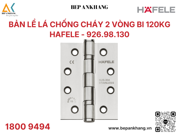 Bản lề lá Hafele Cho cửa trong nhà phẳng lên tới 120 kg Startec 926.98.130